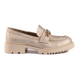 Golden brogues with Shelovet embellishment