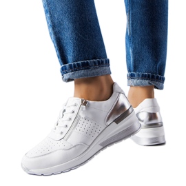 Jazzar white openwork leather shoes