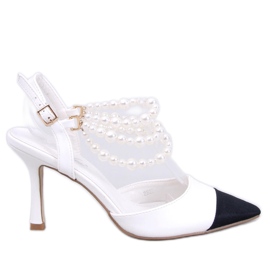 Open heel pumps with Harmony White pearls Open heel pumps with Harmony White pearls