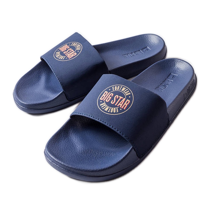 Big Star JJ274A280 navy blue slides Big Star JJ274A280 navy blue slides