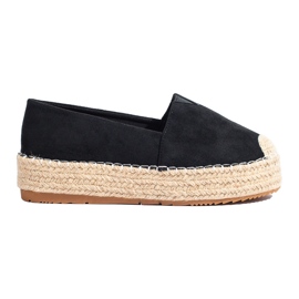 Women's suede platform espadrilles Shelovet black Women's suede platform espadrilles Shelovet black