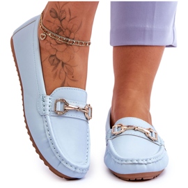 Classic Leather Loafers Light Blue Verona