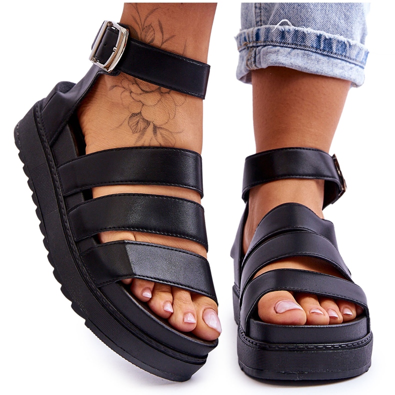 FM1 Sandals On A Massive Platform Black Lisbona