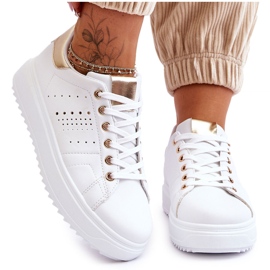 Women's Sports Shoes White and Gold Be First!