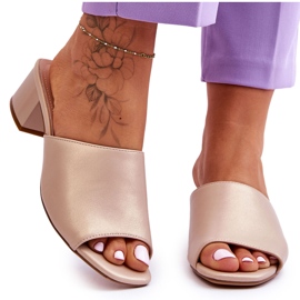 Elegant Smooth Slippers Sergio Leone KL317 Beige