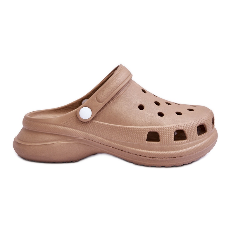 PG2 Foam Crocs Sandals On A Chunky Sole Beige Katniss