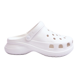 PG2 Foam Slippers Crocs On A Chunky Sole White Katniss