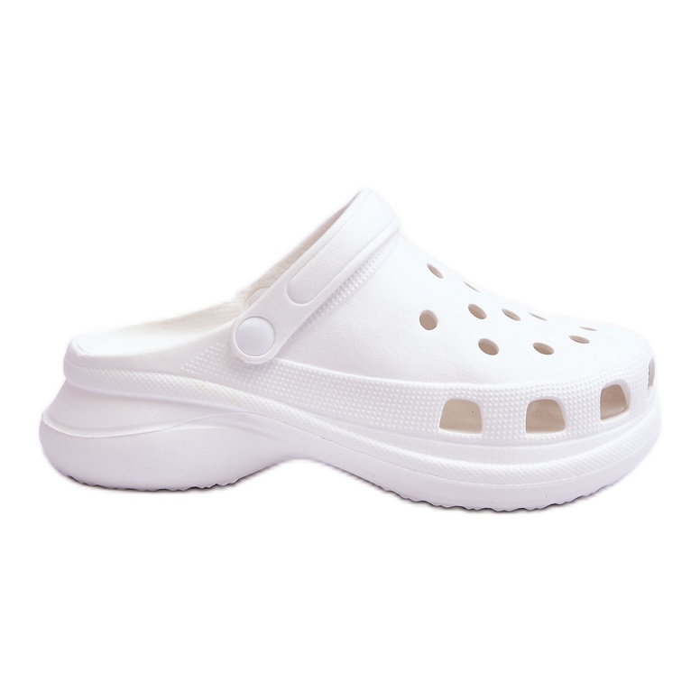 PG2 Foam Slippers Crocs On A Chunky Sole White Katniss