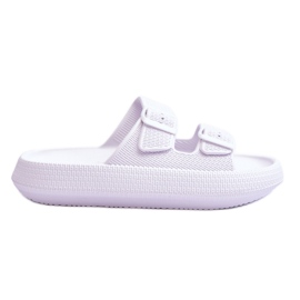 Women's Foam Slippers With Stripes White Sharmen