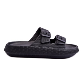 Women's Foam Slippers With Stripes Black Sharmen