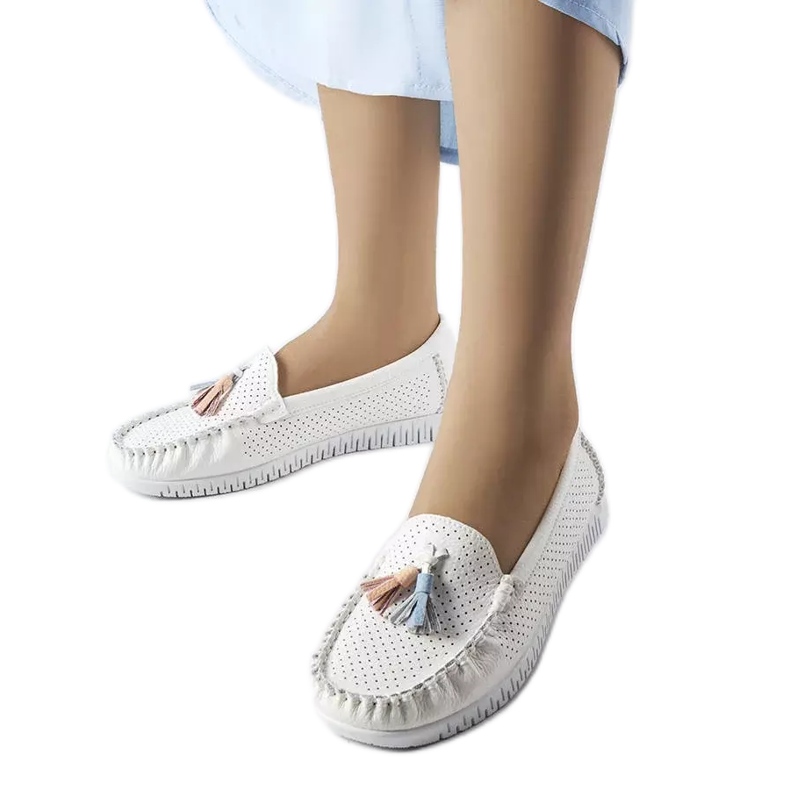 Maryville white leather loafers