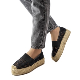 Black mesh espadrilles from Bateliers