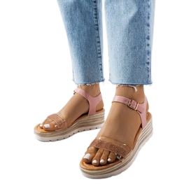 Pink wedge sandals from Bussière
