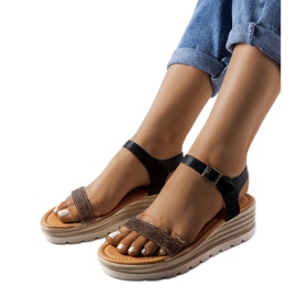 Black wedge sandals from Bussière Black wedge sandals from Bussière