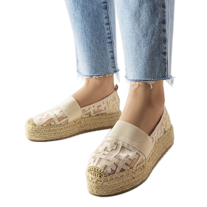 Beige mesh espadrilles from Bateliers