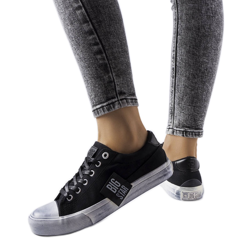 Black sneakers with abrasions Big Star JJ274354 Black sneakers with abrasions Big Star JJ274354