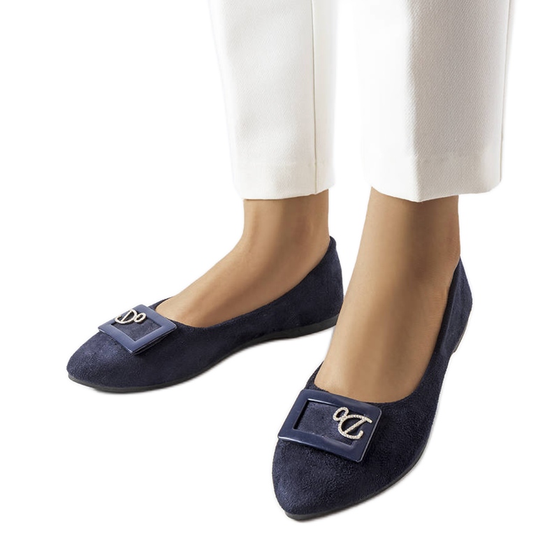 Navy ballerinas with rhinestones from Fleming blue Navy ballerinas with rhinestones from Fleming blue