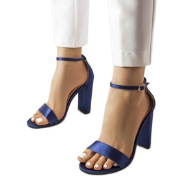 Navy blue high heel sandals from Rive