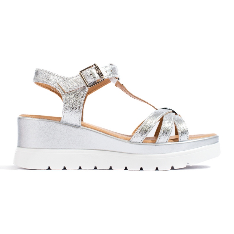 Women's Shelovet silver wedge sandals