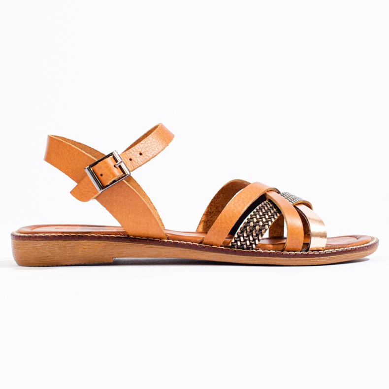 Women's brown leather sandals by W. Potocki