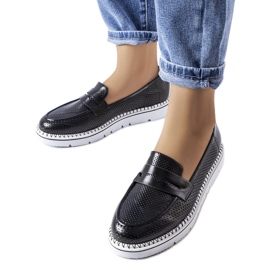 Black perforated brogues from Bloomsburg