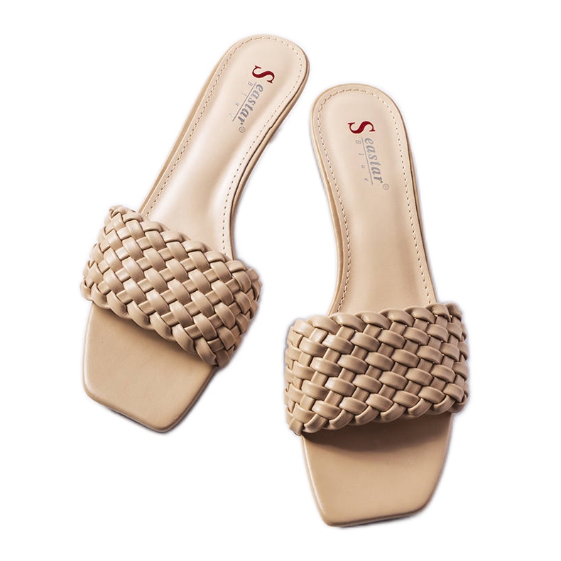 Beige low heel sandals from Burbank