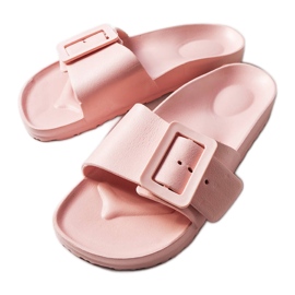 Pink rubber sliders with a buckle from Nelm Pink rubber sliders with a buckle from Nelm
