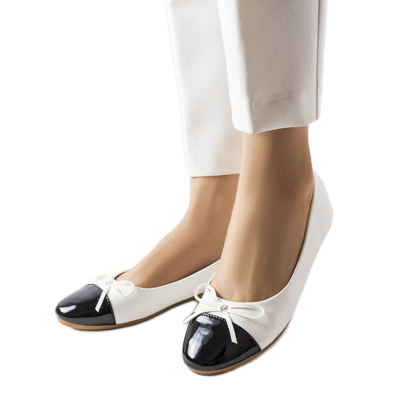 White patent toe ballerinas from Despins