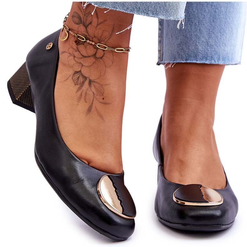 Leather Low Heel Pumps Maciejka 05960-01 Black Leather Low Heel Pumps Maciejka 05960-01 Black