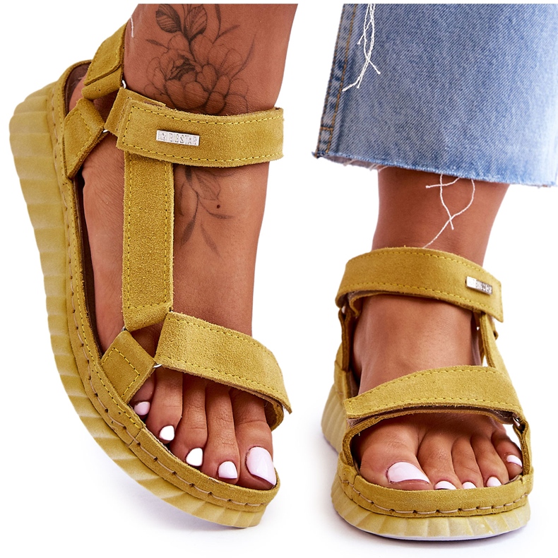 Big Star Suede Velcro Sandals LL276013 Yellow