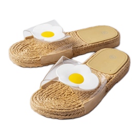 Transparent slippers with Foddie decoration colorless Transparent slippers with Foddie decoration colorless