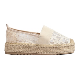 Lace espadrilles on the platform Shelovet black beige Lace espadrilles on the platform Shelovet black beige