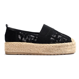 Lace espadrilles on the platform Shelovet black