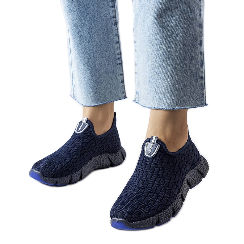 Navy blue sports slip-on sneakers from Obenor