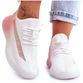 PM1 Ombre White and Pink Boston Slip-On Trainers