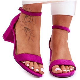 FB1 Purple Quincy Low Heel Suede Sandals violet