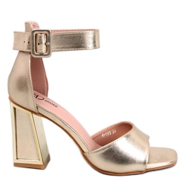 Tamara Gold geometric heel sandals golden