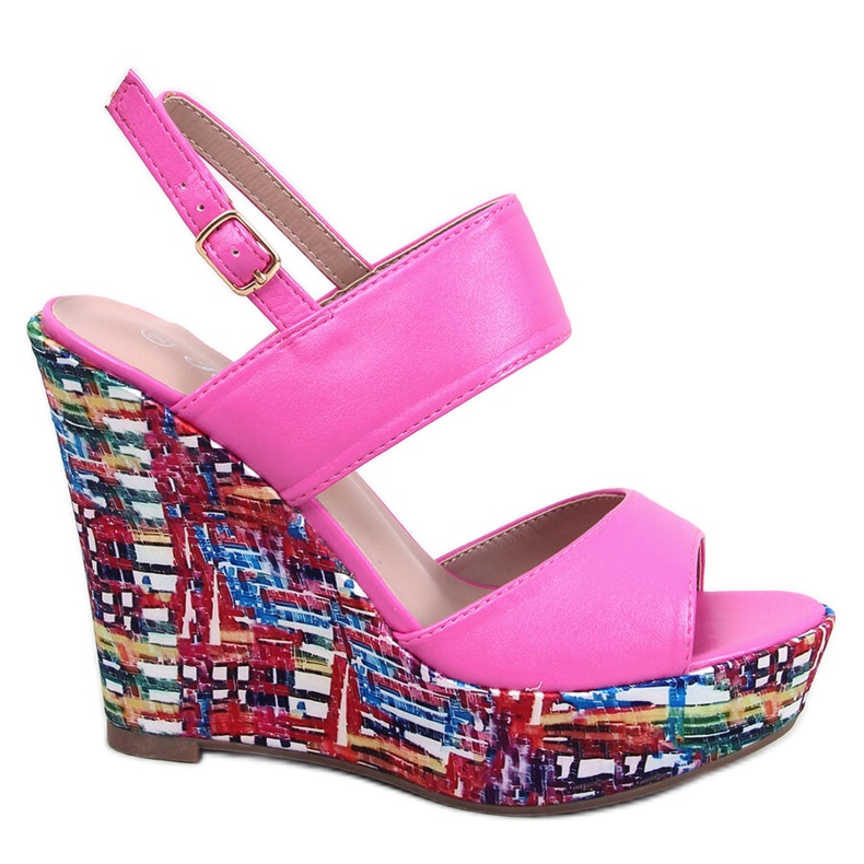 Homme Pink colored wedge sandals