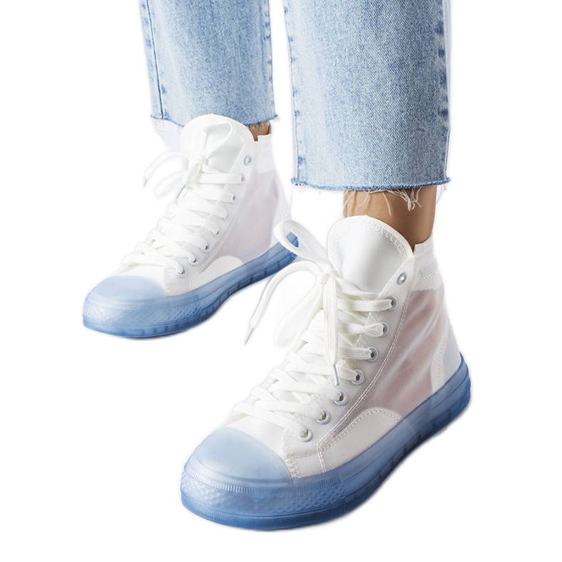 White and blue high-top sneakers from Nanterre White and blue high-top sneakers from Nanterre