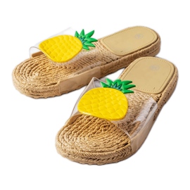 Transparent slippers with Foddie decoration colorless