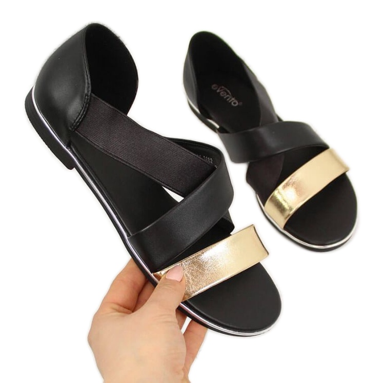 Jezzi W EVE293B black slip-on sandals
