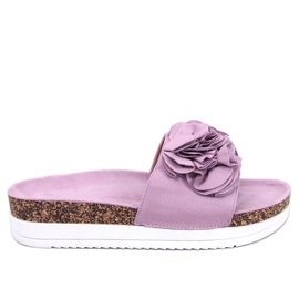 BM Rizzo Purple Flower Slippers