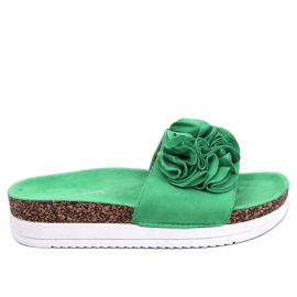 BM Rizzo Green flower slippers
