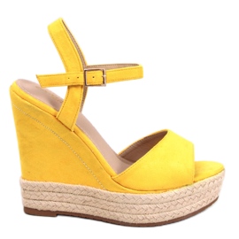 BM Winans Yellow espadrille wedge sandals