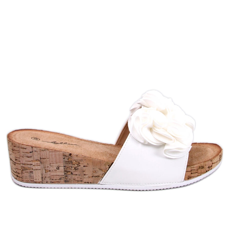 BM Wedge sandals with flowers from Peluso White