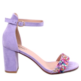 BM Stone-heeled sandals Valentine Purple violet