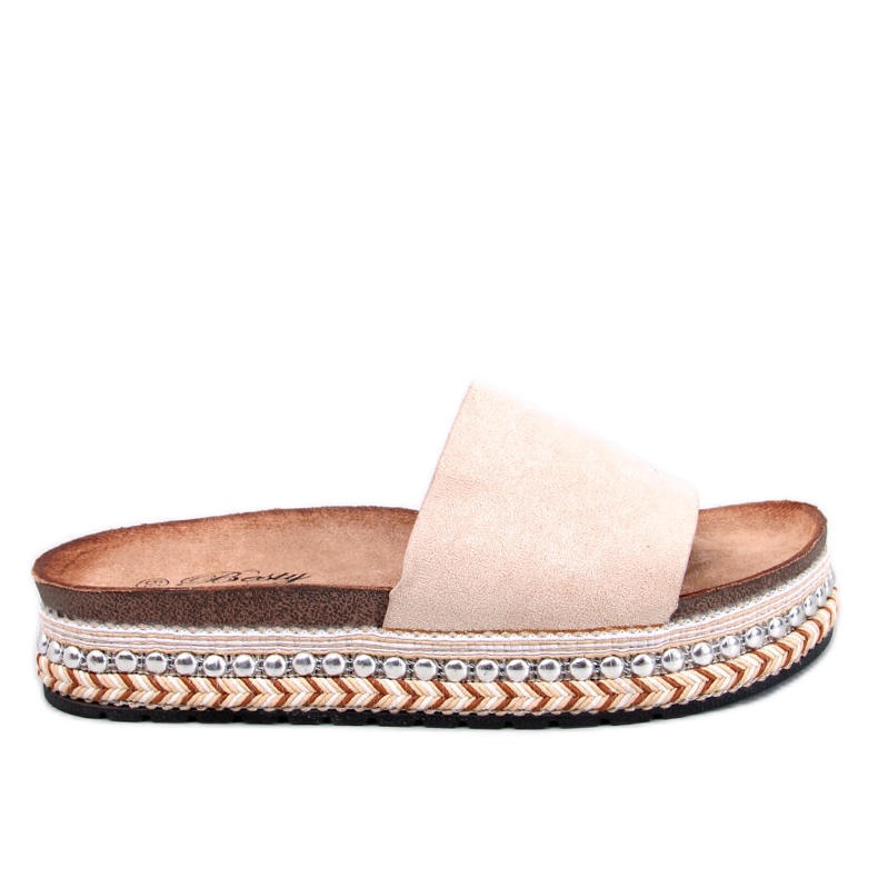 BM Donnie Beige embellished mules