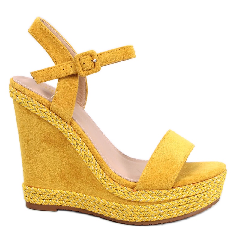 BM Wexler Yellow wedge sandals
