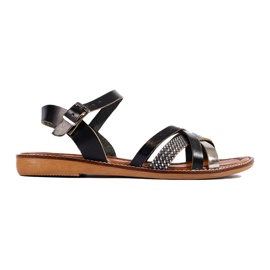 Women's black leather sandals by W. Potocki Women's black leather sandals by W. Potocki