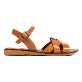 W. Potocki Women's leather sandals Potocki brown